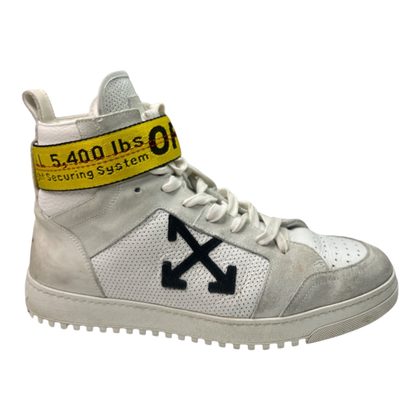 OFF-WHITE drilled High 'Industrial Belt' in White leather - Moda Consignment