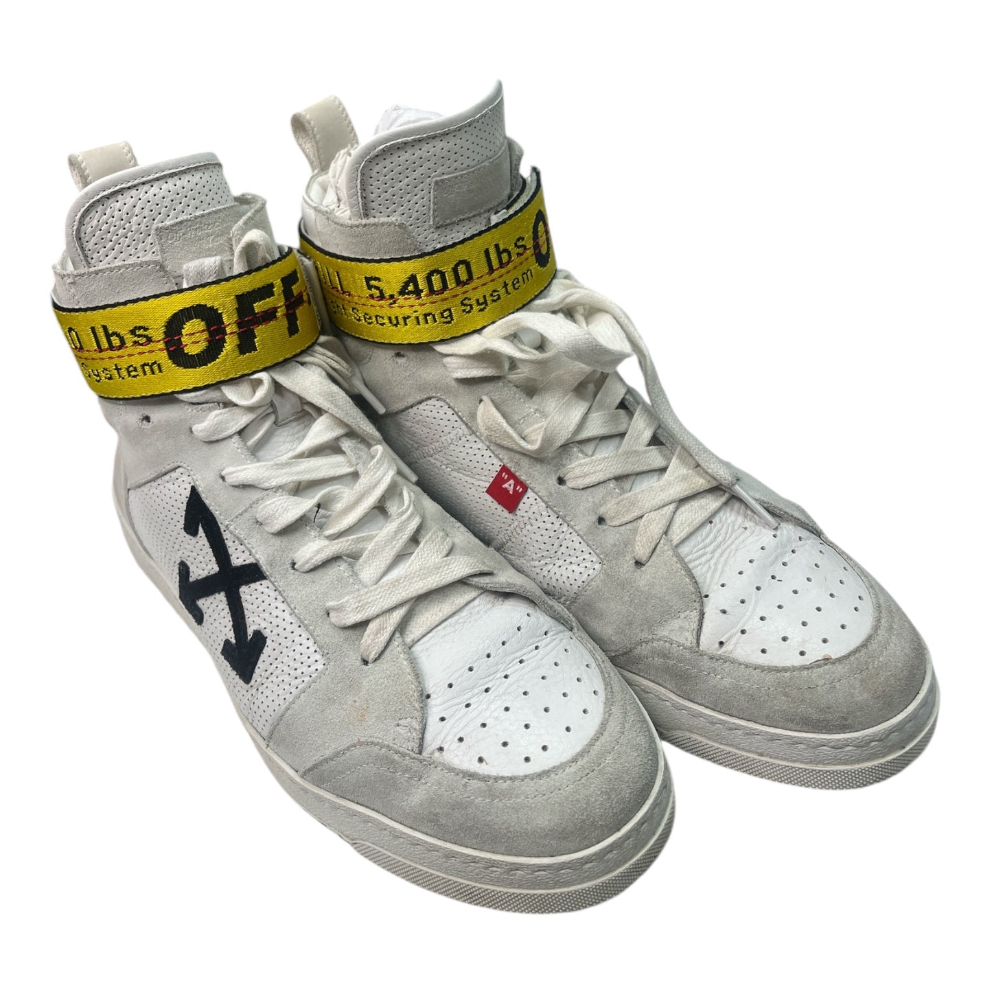 OFF-WHITE drilled High 'Industrial Belt' in White leather - Moda Consignment