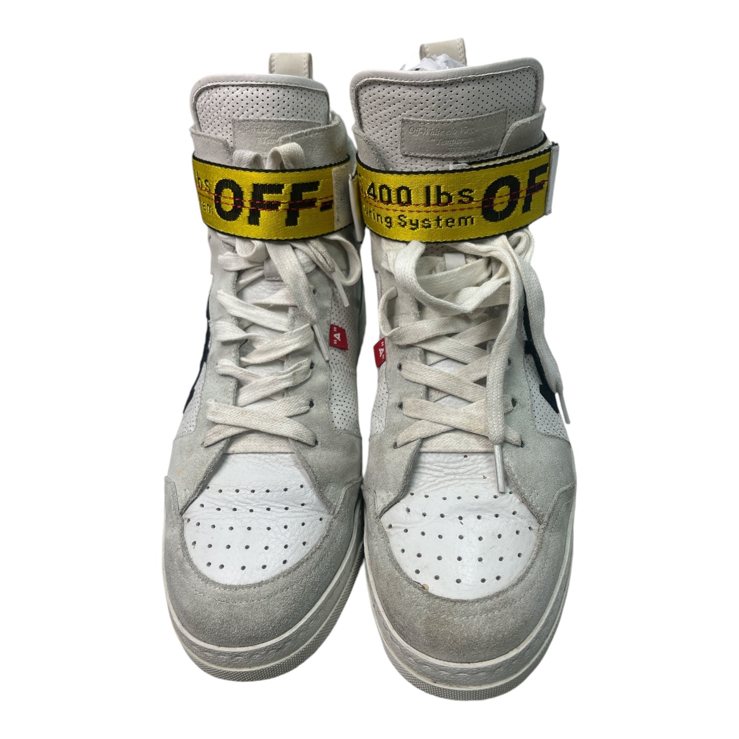 OFF-WHITE drilled High 'Industrial Belt' in White leather - Moda Consignment