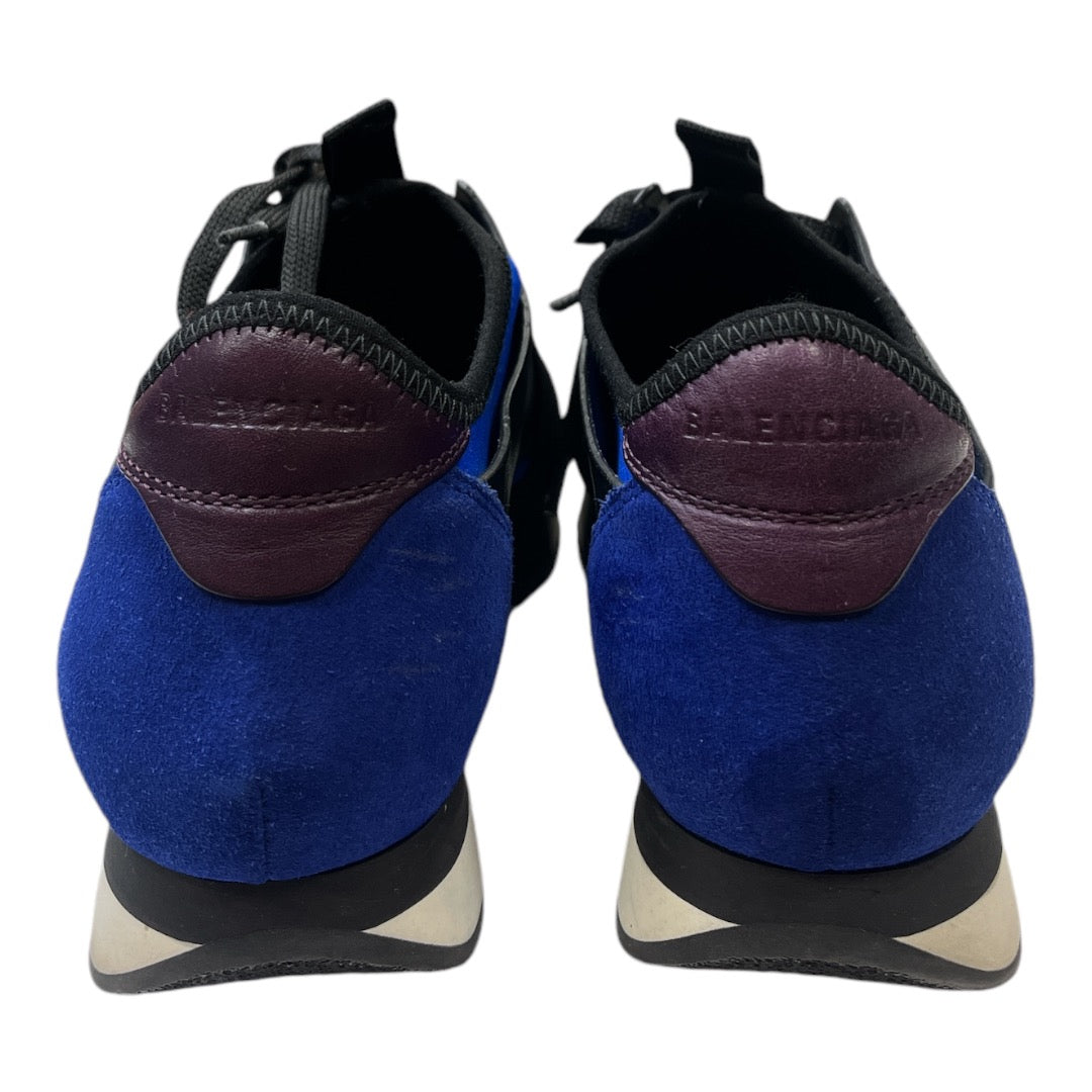 BALENCIAGA blue & multi Race runner sneaker - Moda Consignment