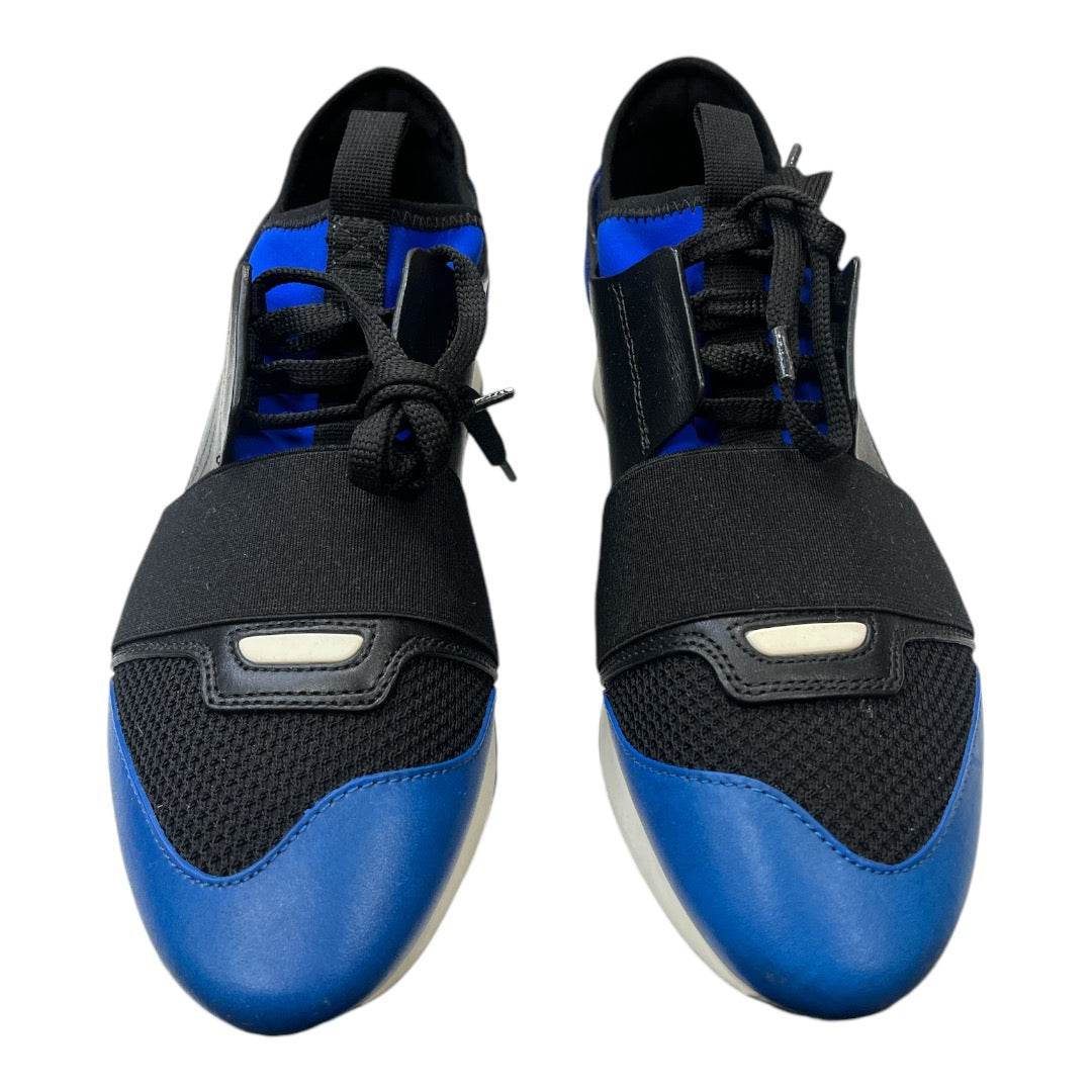 BALENCIAGA blue & multi Race runner sneaker - Moda Consignment