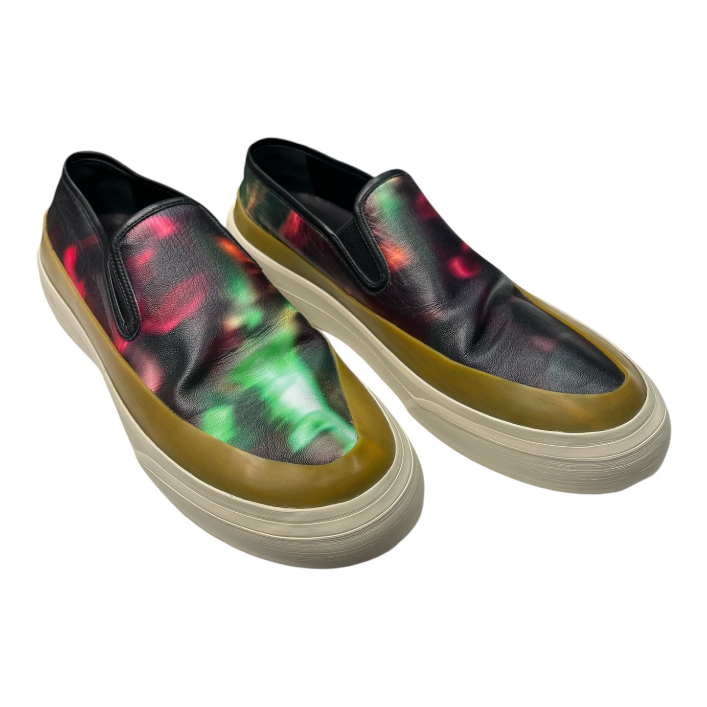 DRIES VAN NOTEN black & multicolour leather Slip-On Sneaker - Moda Consignment