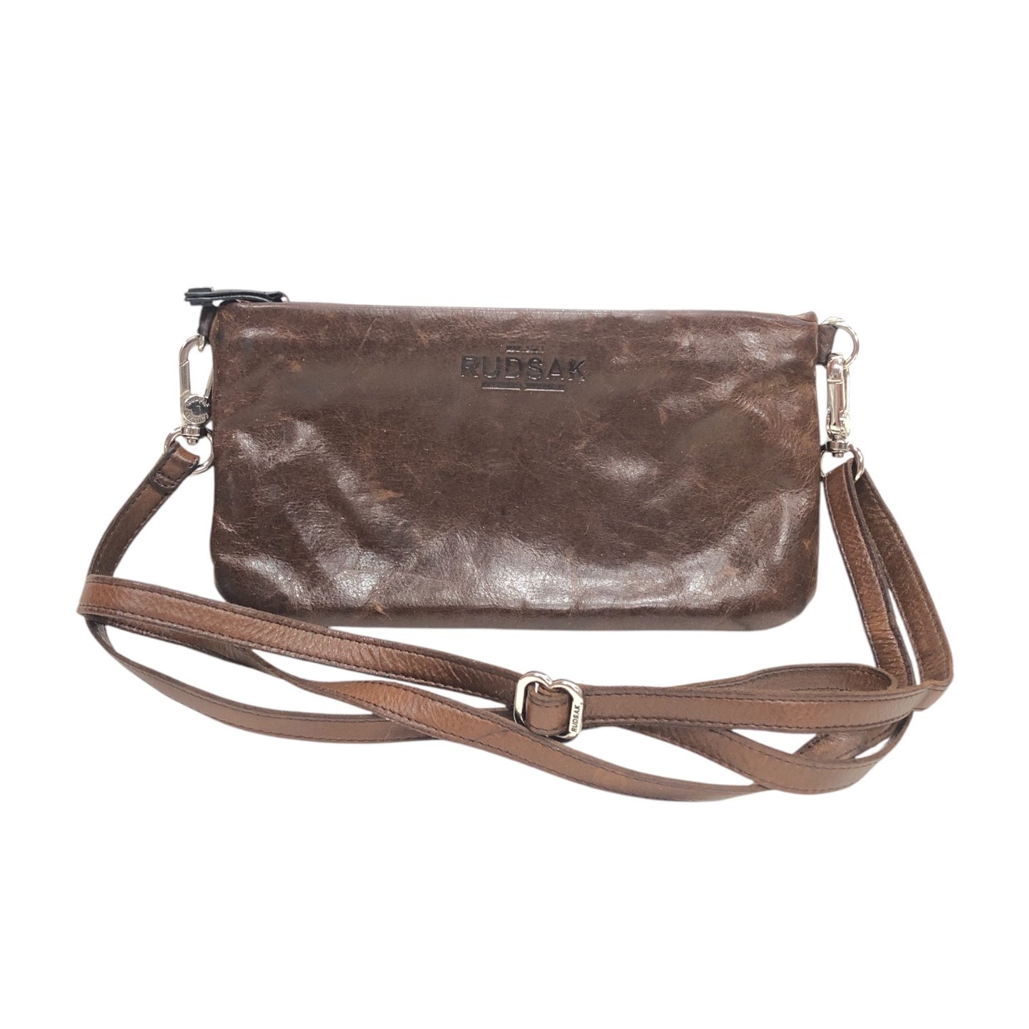 RUDSAK Heritage Messenger Crossbody Shoulder Bag Brown Leather
