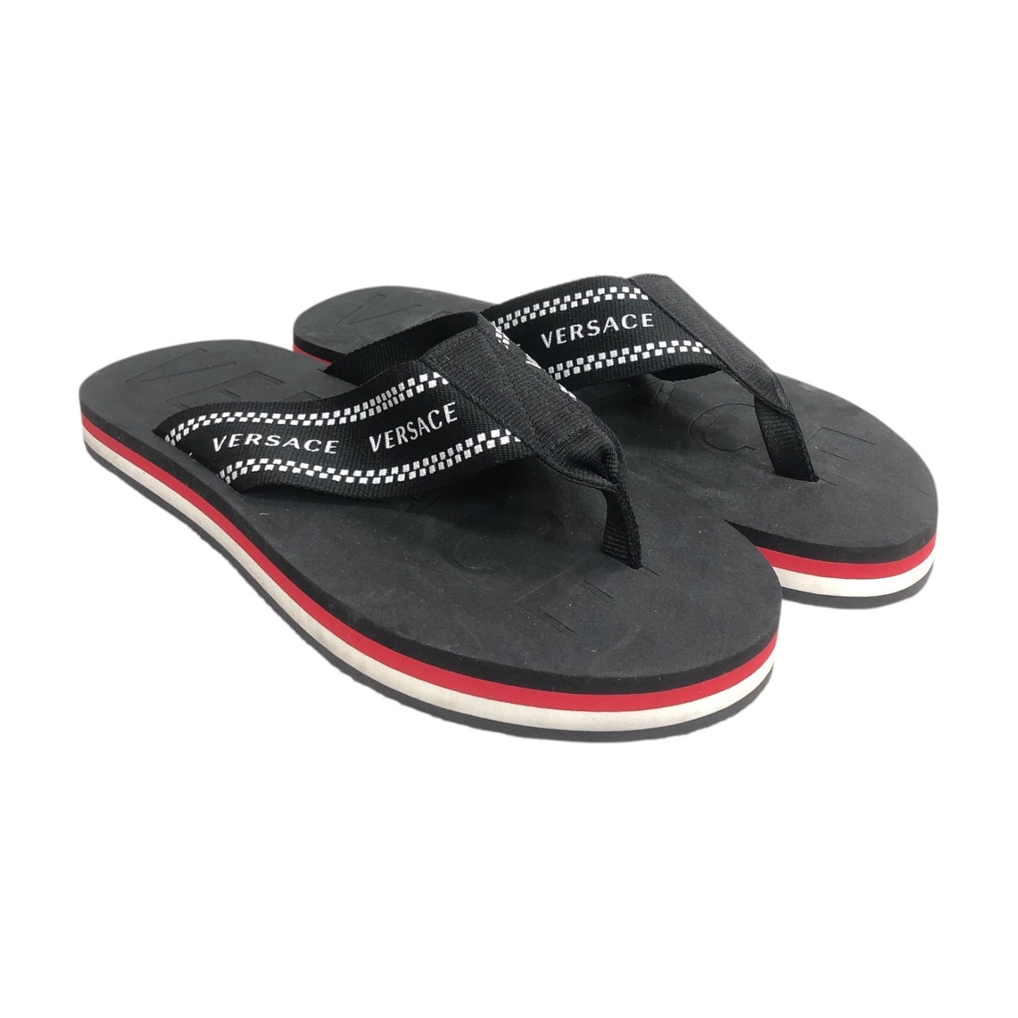 VERSACE Black Foam Flip-Flops - Moda Consignment