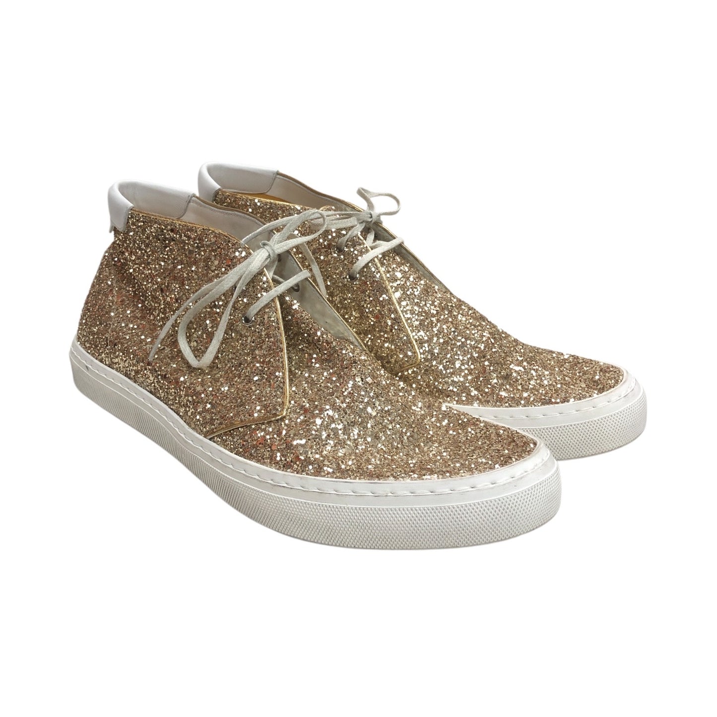 YVES SAINT-LAURENT Gold Glitter High-Top Sneakers - Moda Consignment