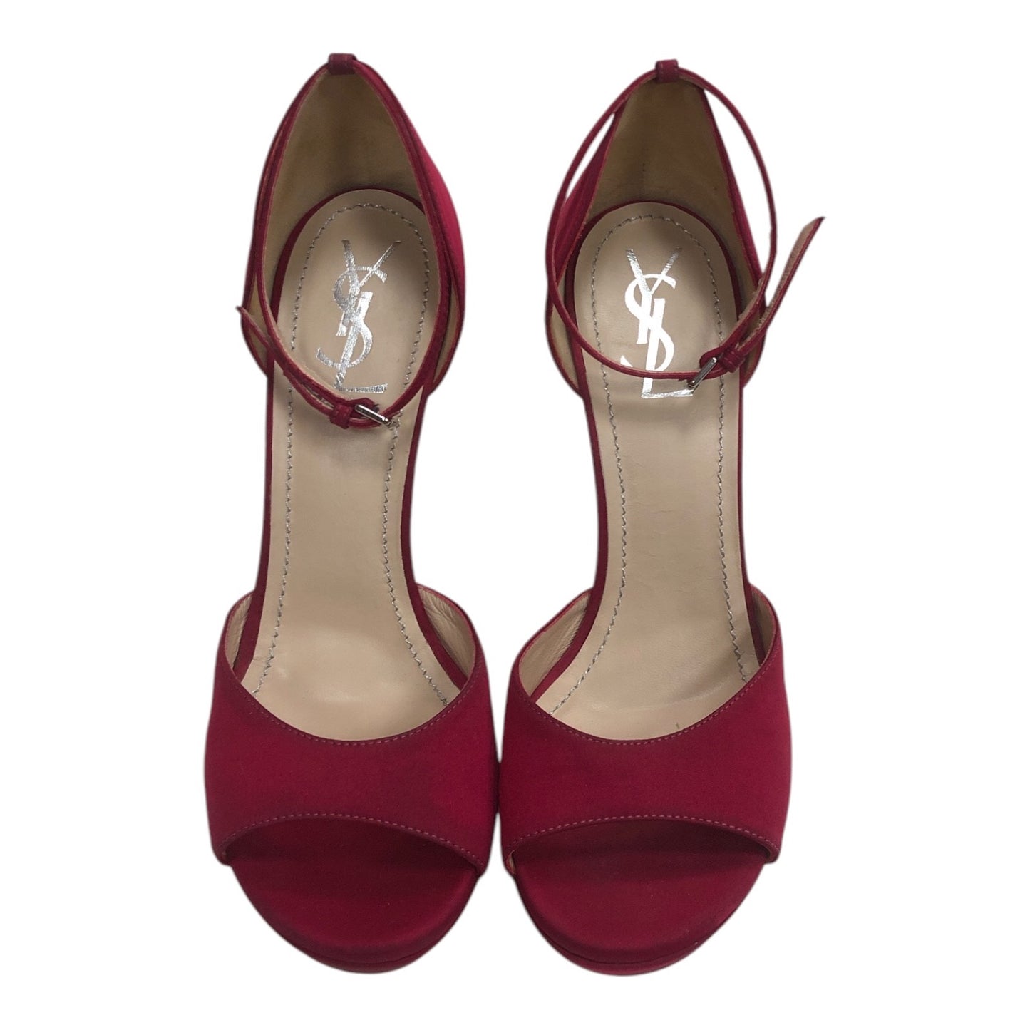 YVES SAINT-LAURENT Red Satin Heels