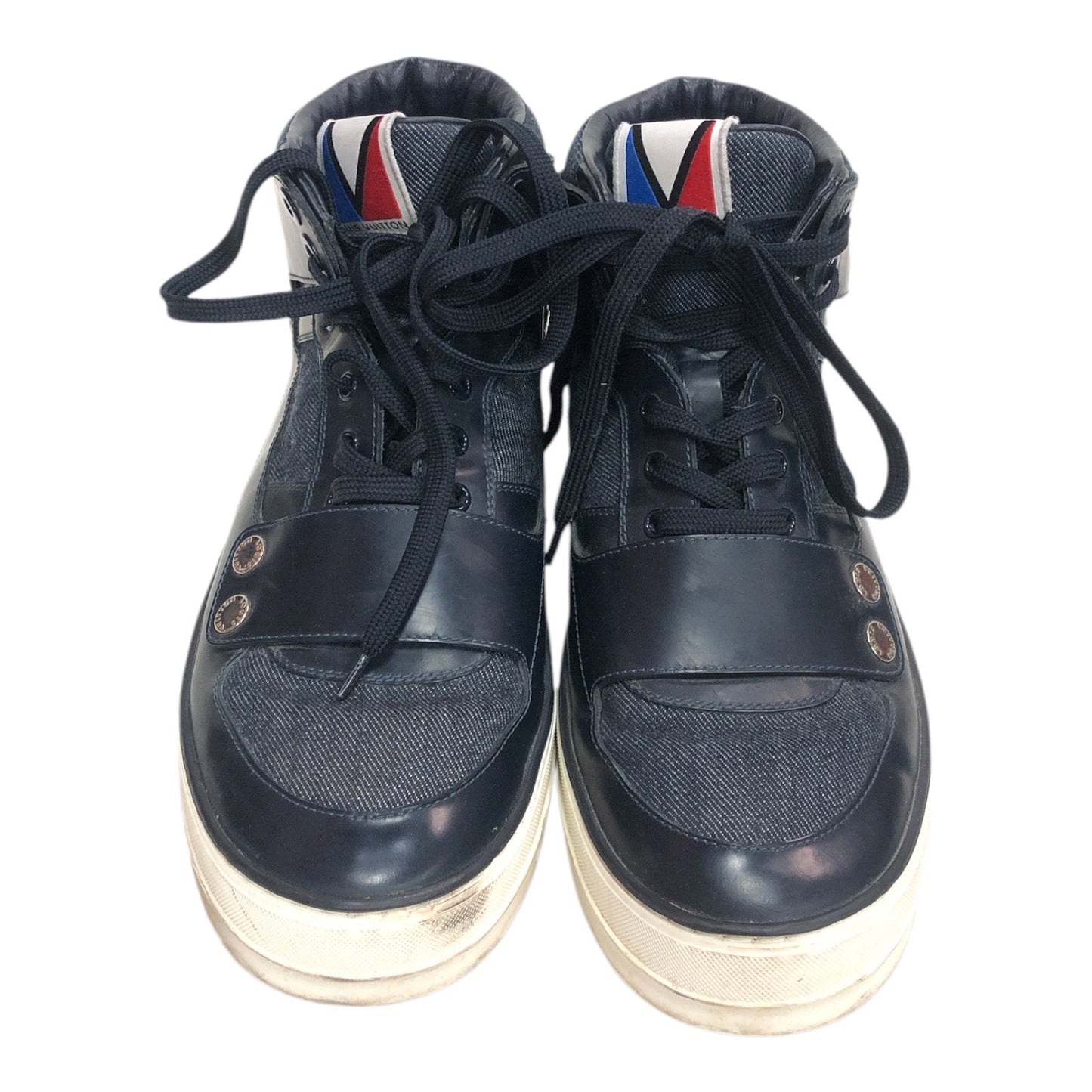 LOUIS VUITTON Blue Denim Leather Sneaker