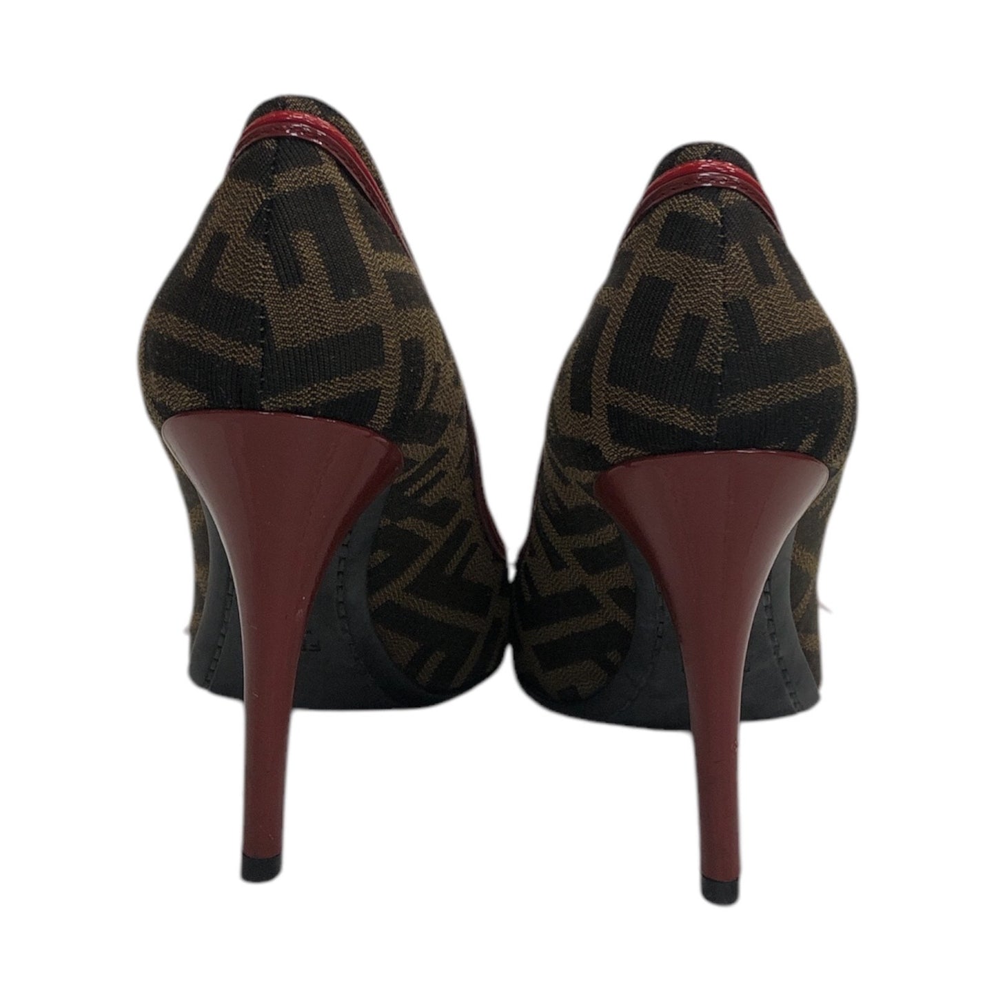 FENDI Zucca Red Canvas Pumps