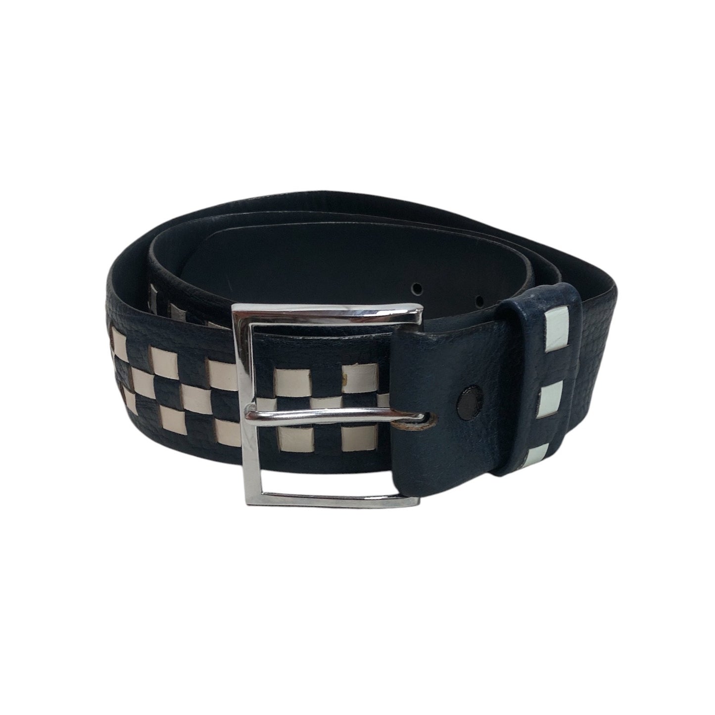 HARNESS HOUSE Dark Blue Checkered Belt - Moda Consignment