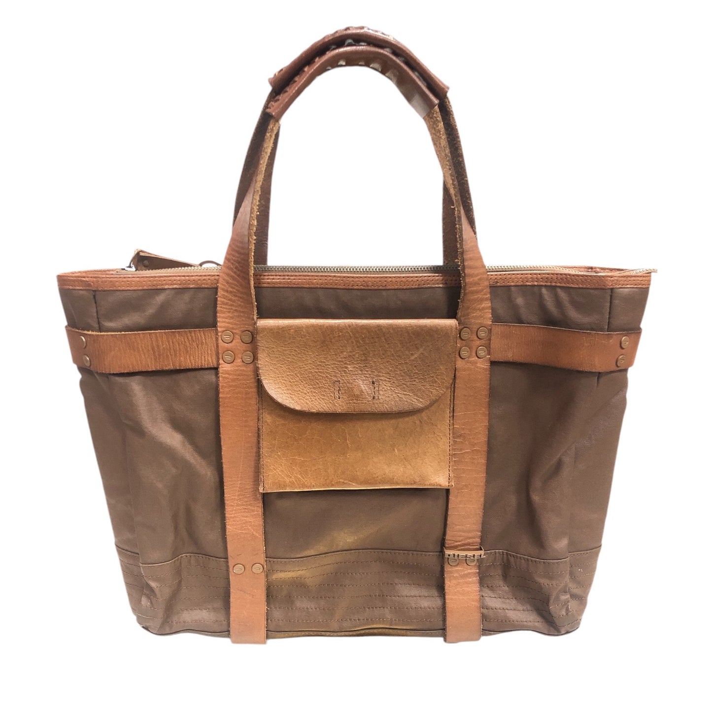 DIESEL Brown Leather Vintage Tote Bag