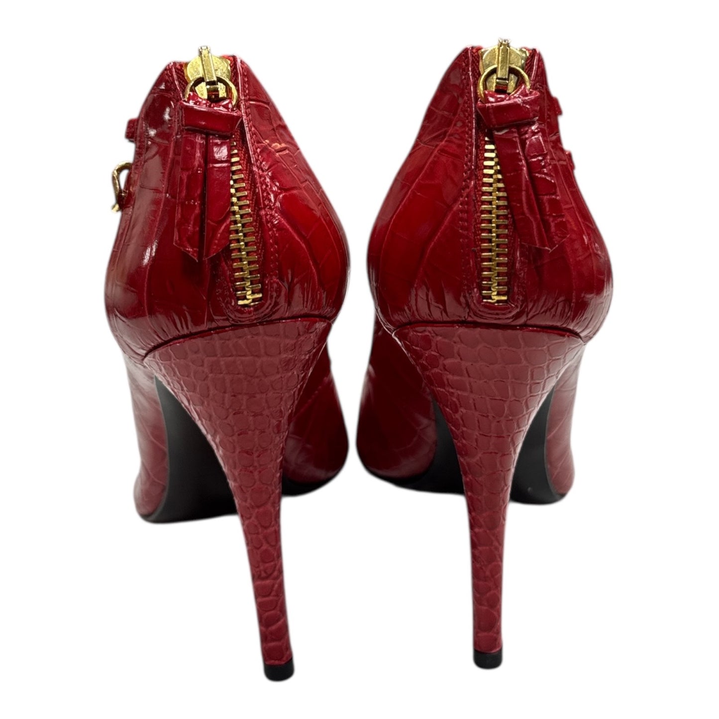 STUART WEITZMAN Embossed leather chain heel - Moda Consignment