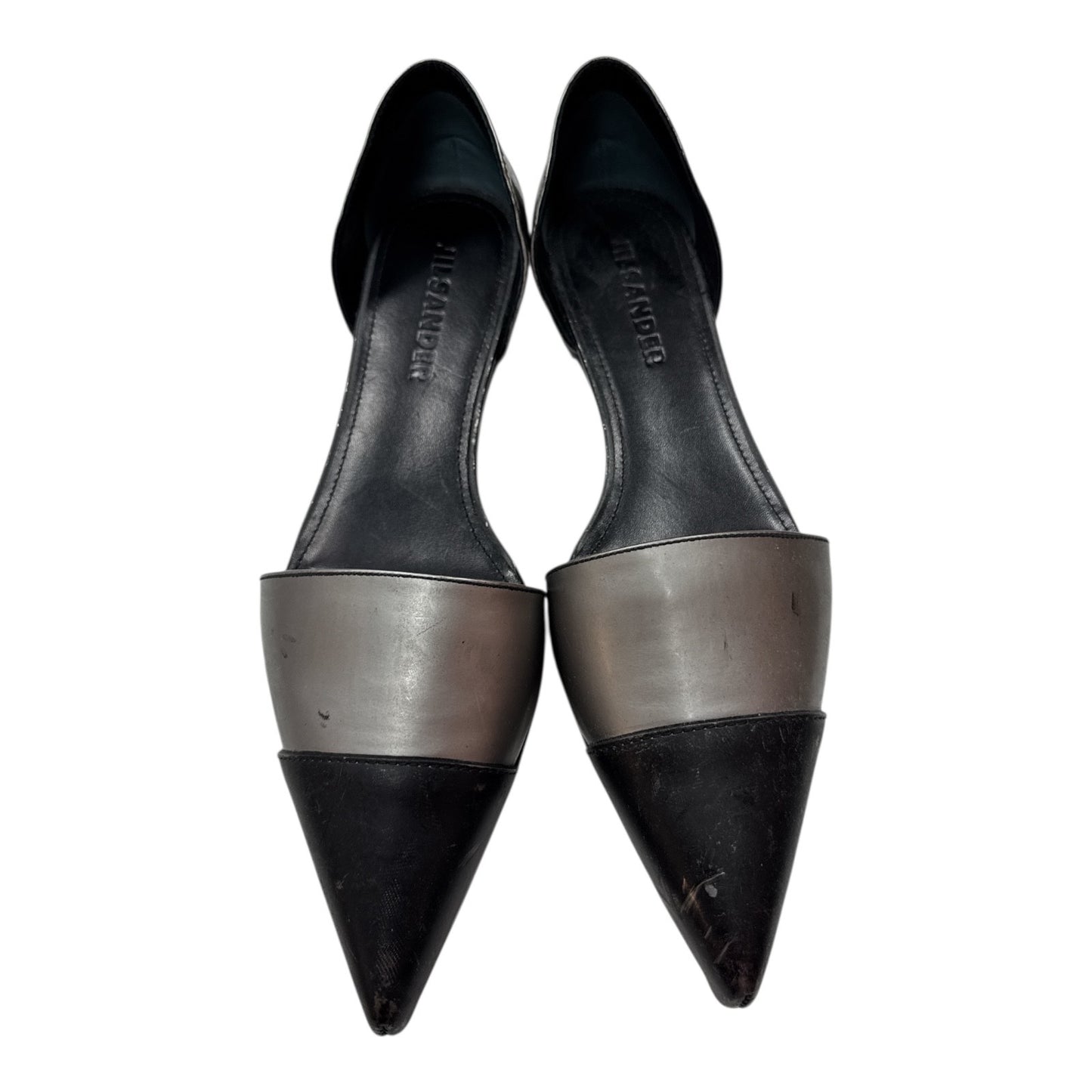 LEATHER BALLET FLATS JIL SANDER BLACK