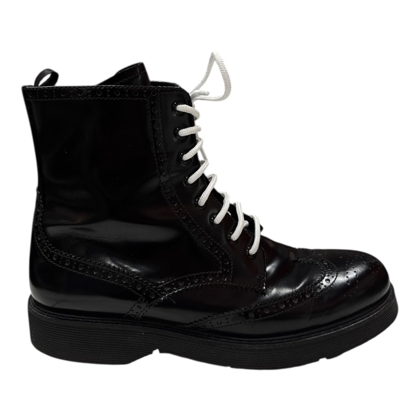 PRADA Sport leather brogue boot