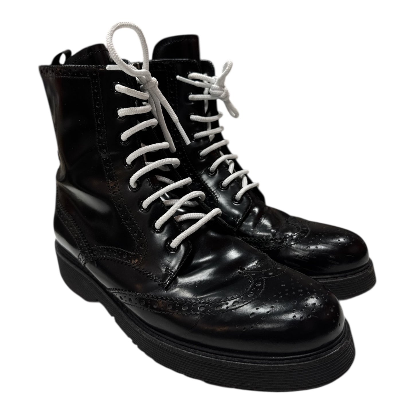 PRADA Sport leather brogue boot