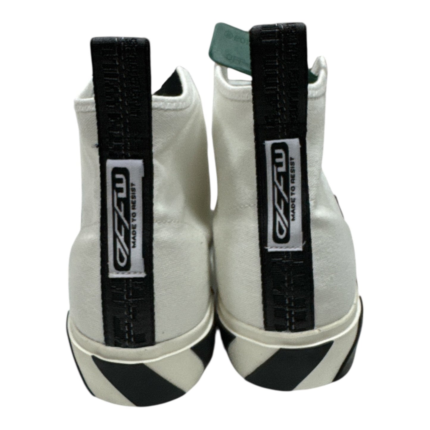 OFF-WHITE Mid Top Vulcanized Canvas White Black - Moda Consignment