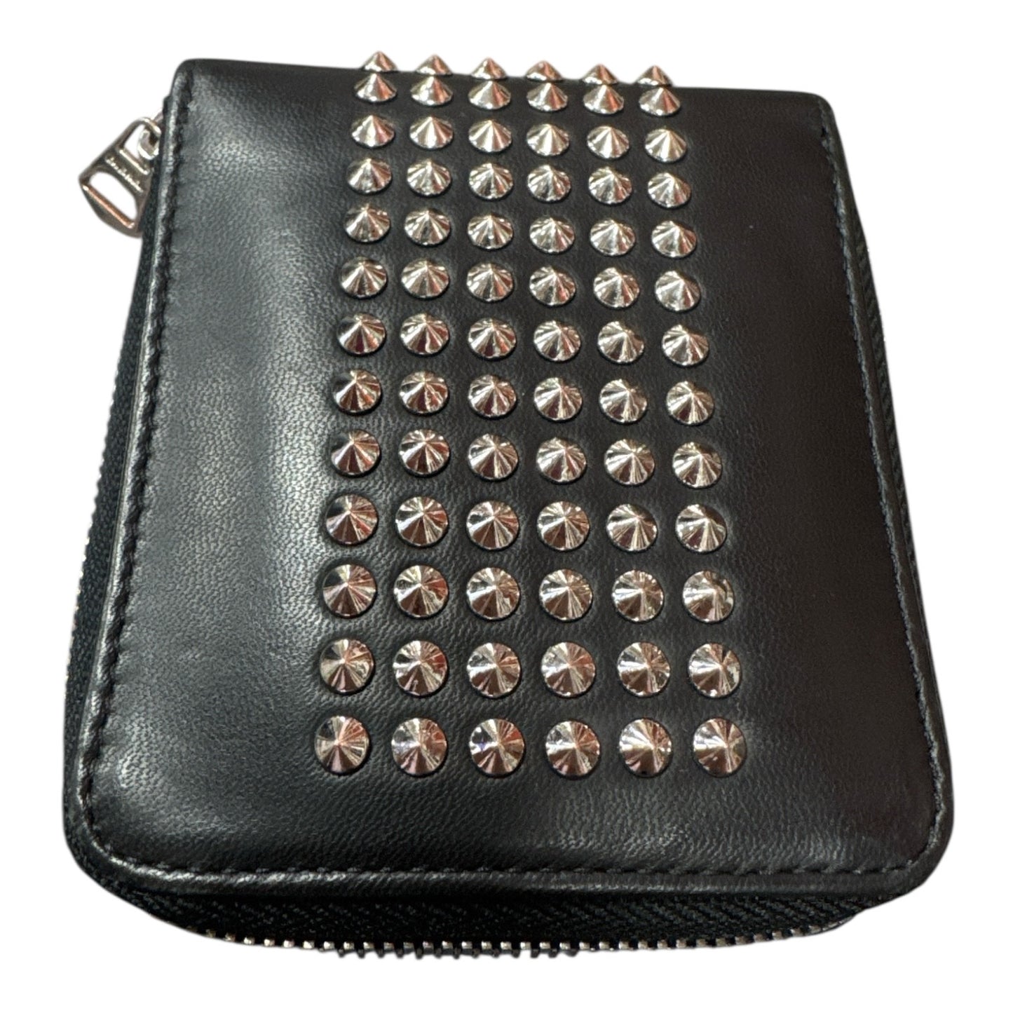 DIESEL BLACK LEATHER STUDDED ZIP WALLET - Moda Consignment