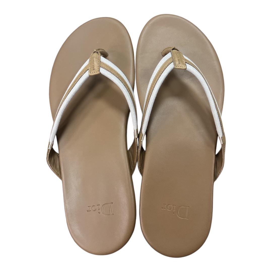 CHRISTIAN DIOR Homme brown & white slippers - Moda Consignment