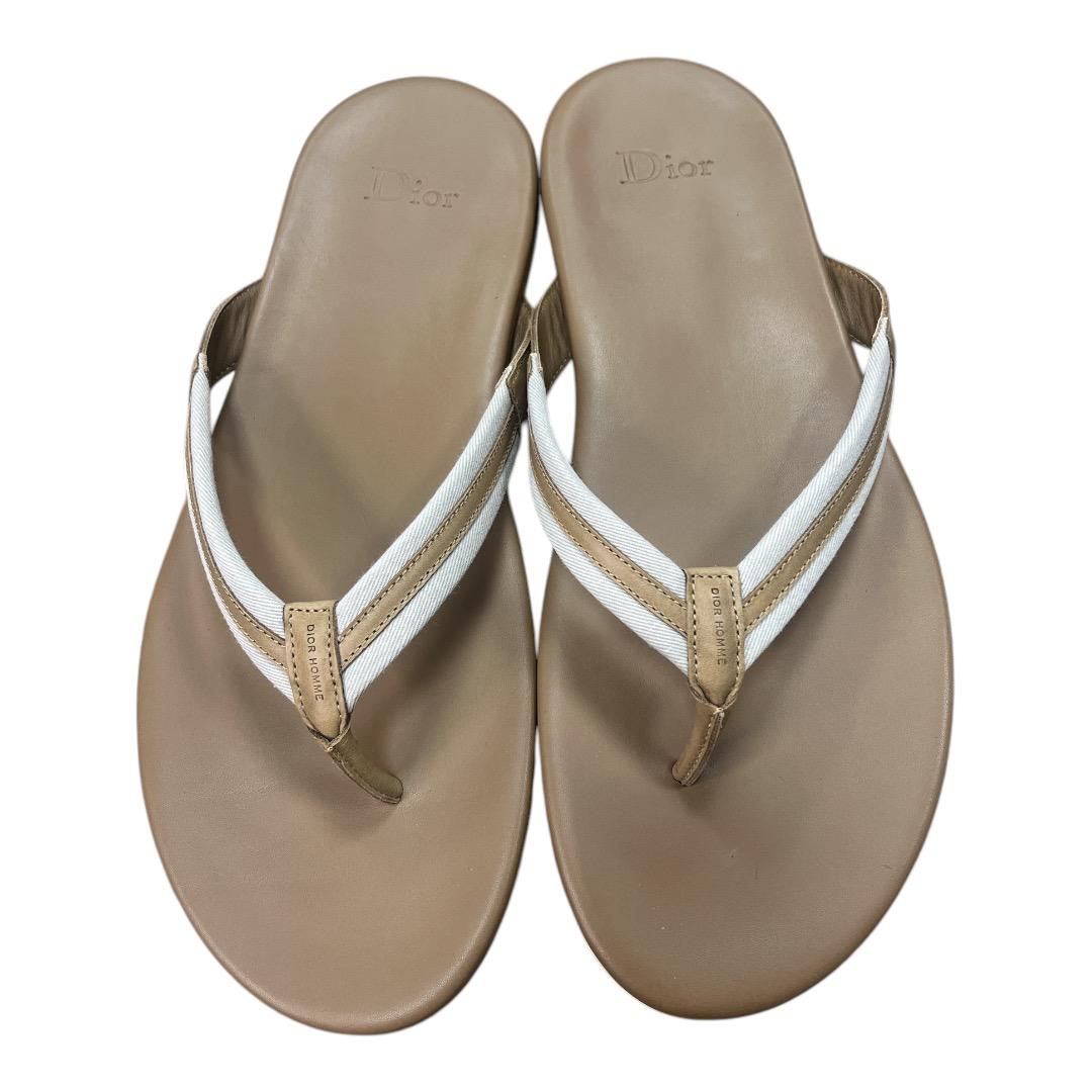 CHRISTIAN DIOR Homme brown & white slippers - Moda Consignment