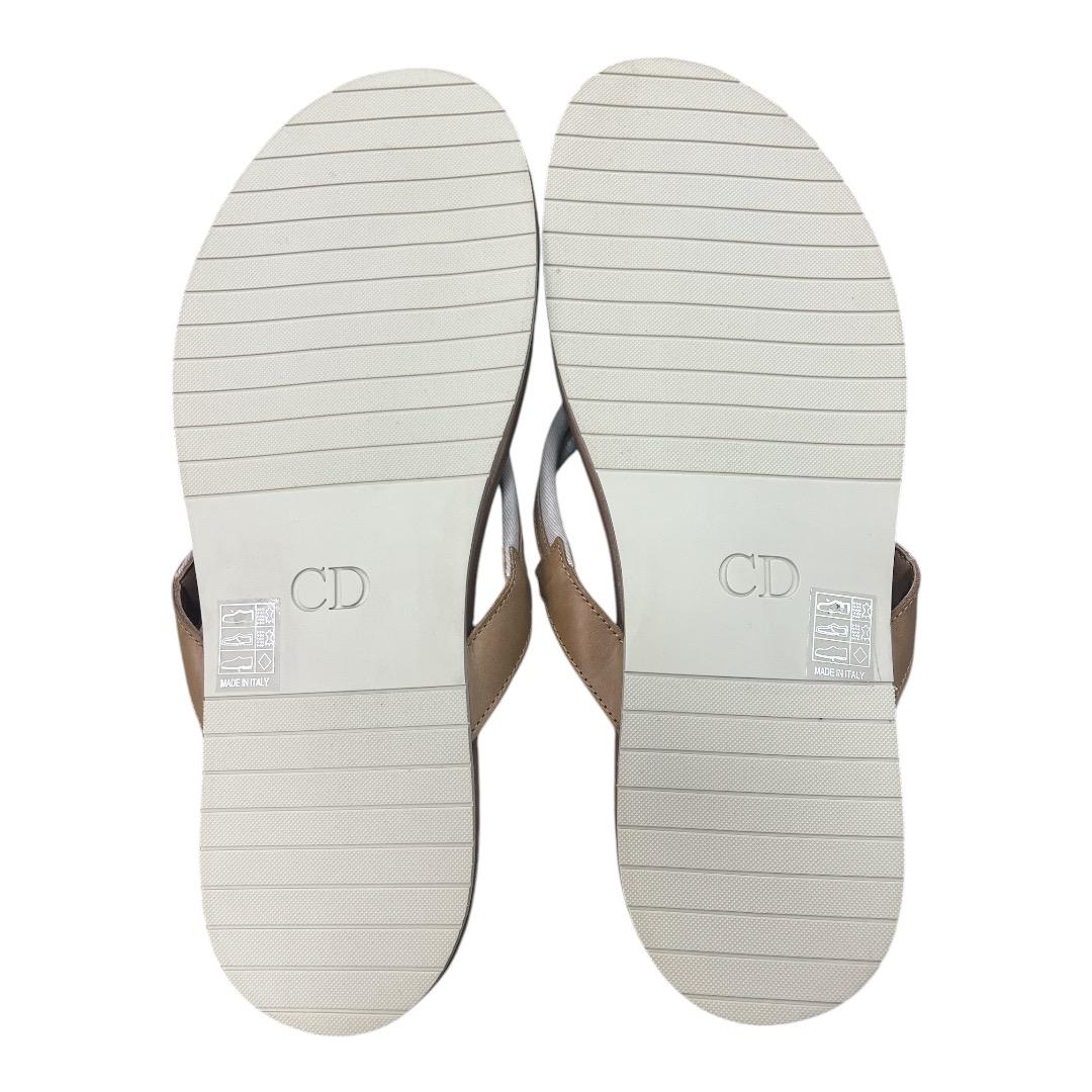 CHRISTIAN DIOR Homme brown & white slippers - Moda Consignment