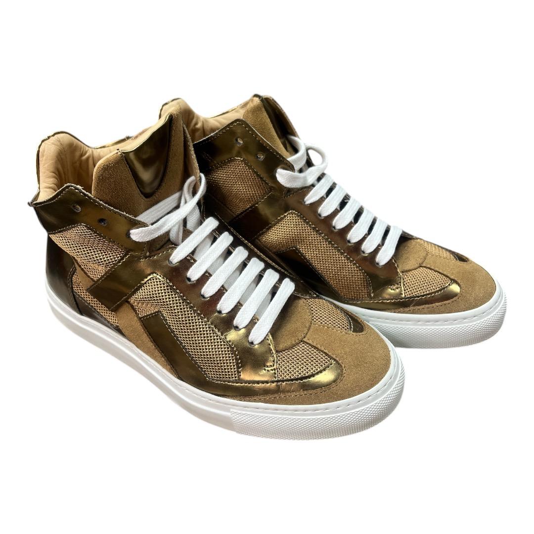 MAISON MARGIELA MM6 high top lace up gold shoes - Moda Consignment
