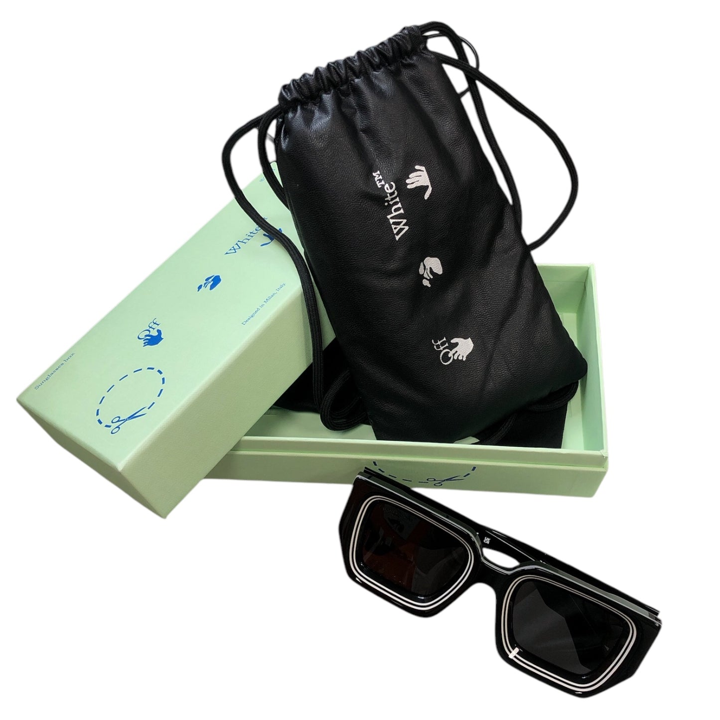 OFF-WHITE Francisco Sunglasses Black Dark Grey - Moda Consignment