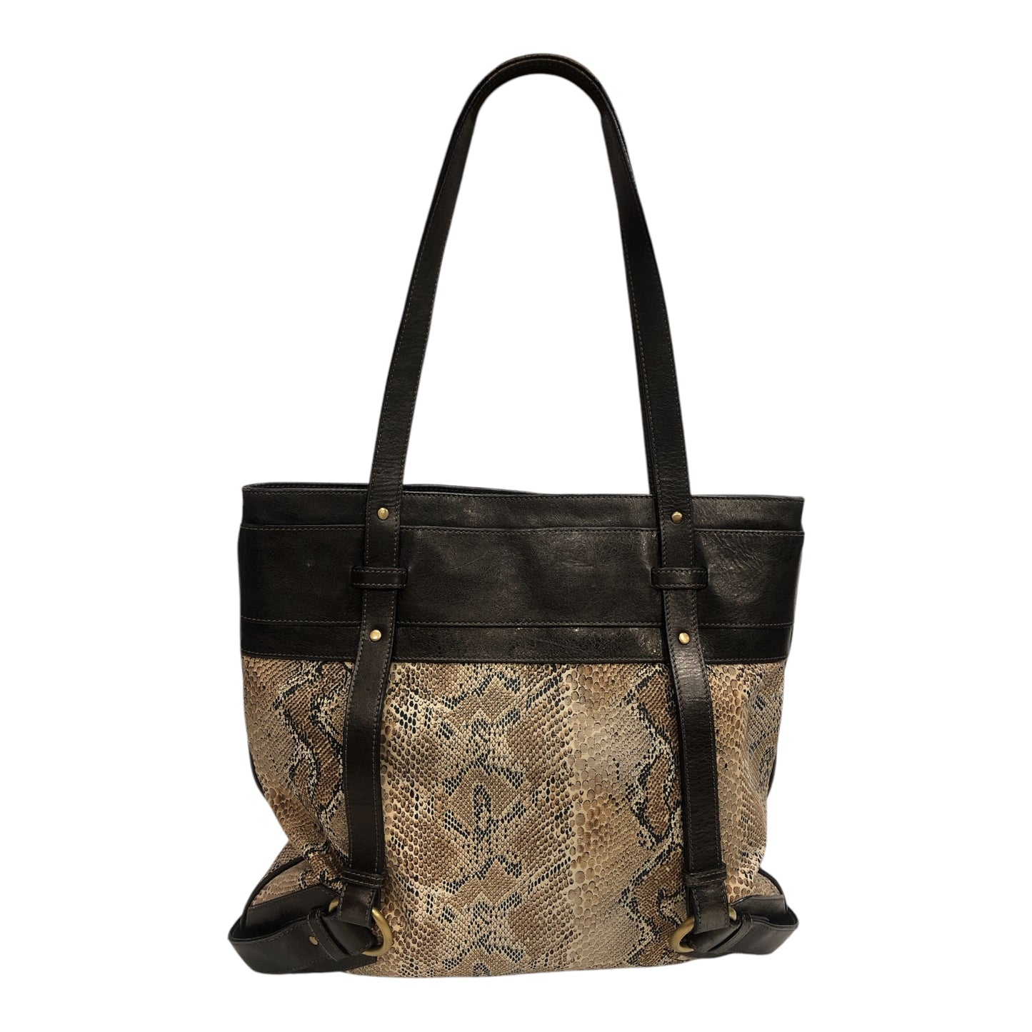 BURBERRY Leather Print Tote Bag