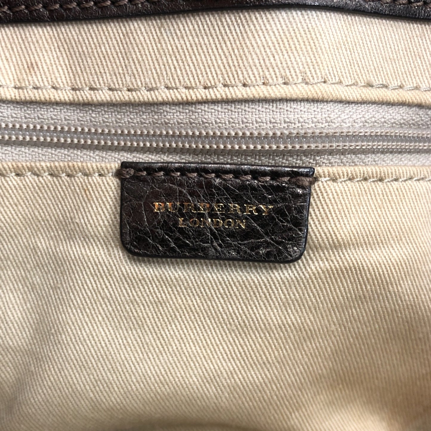 BURBERRY Leather Print Tote Bag