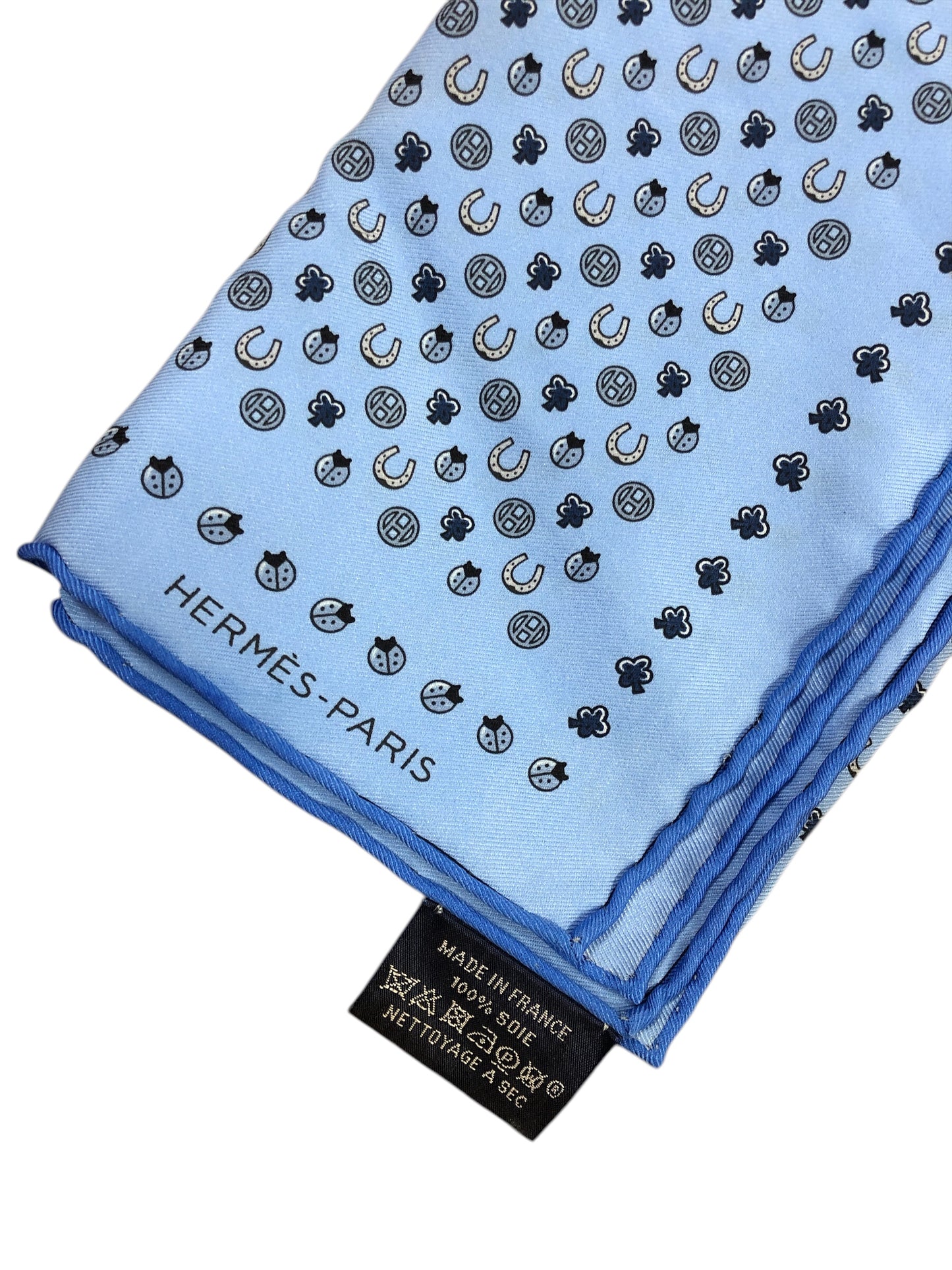 HERMES Silk Blue Scarf