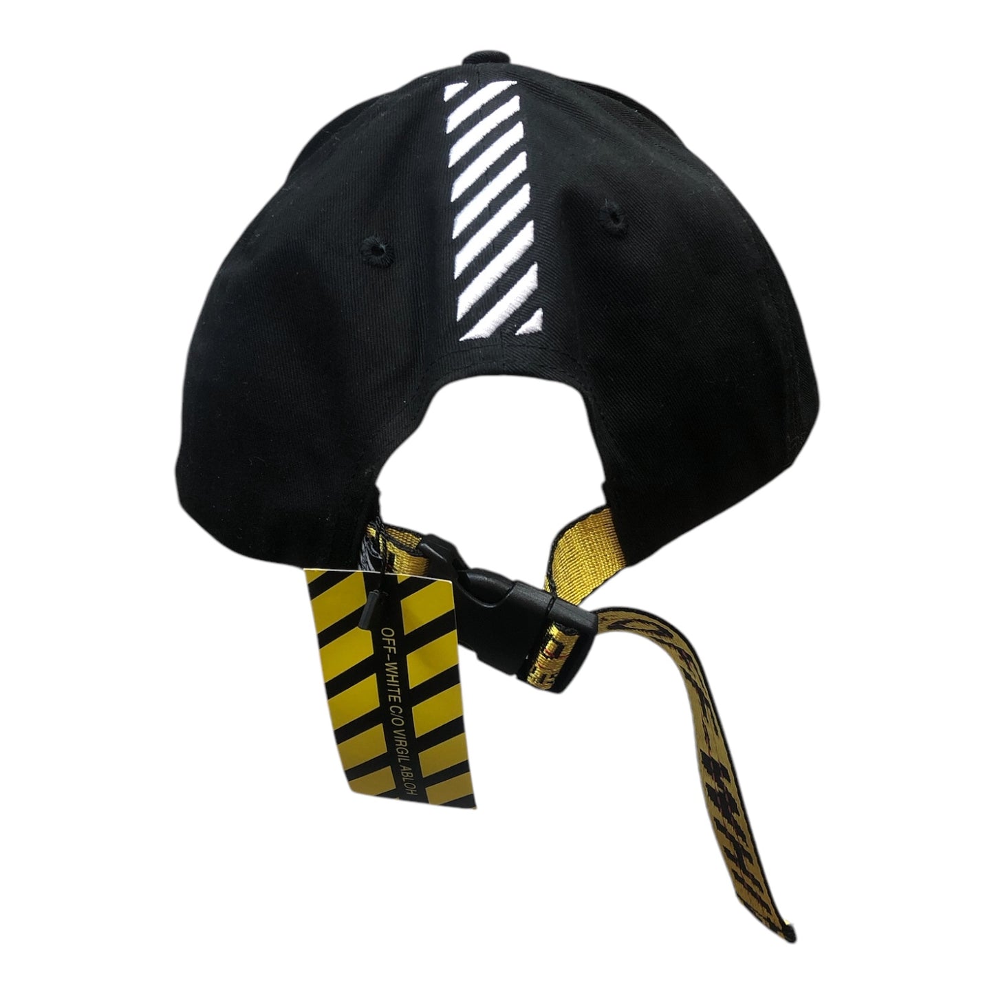 OFF-WHITE Black Hat With Yellow Strap - Moda Consignment