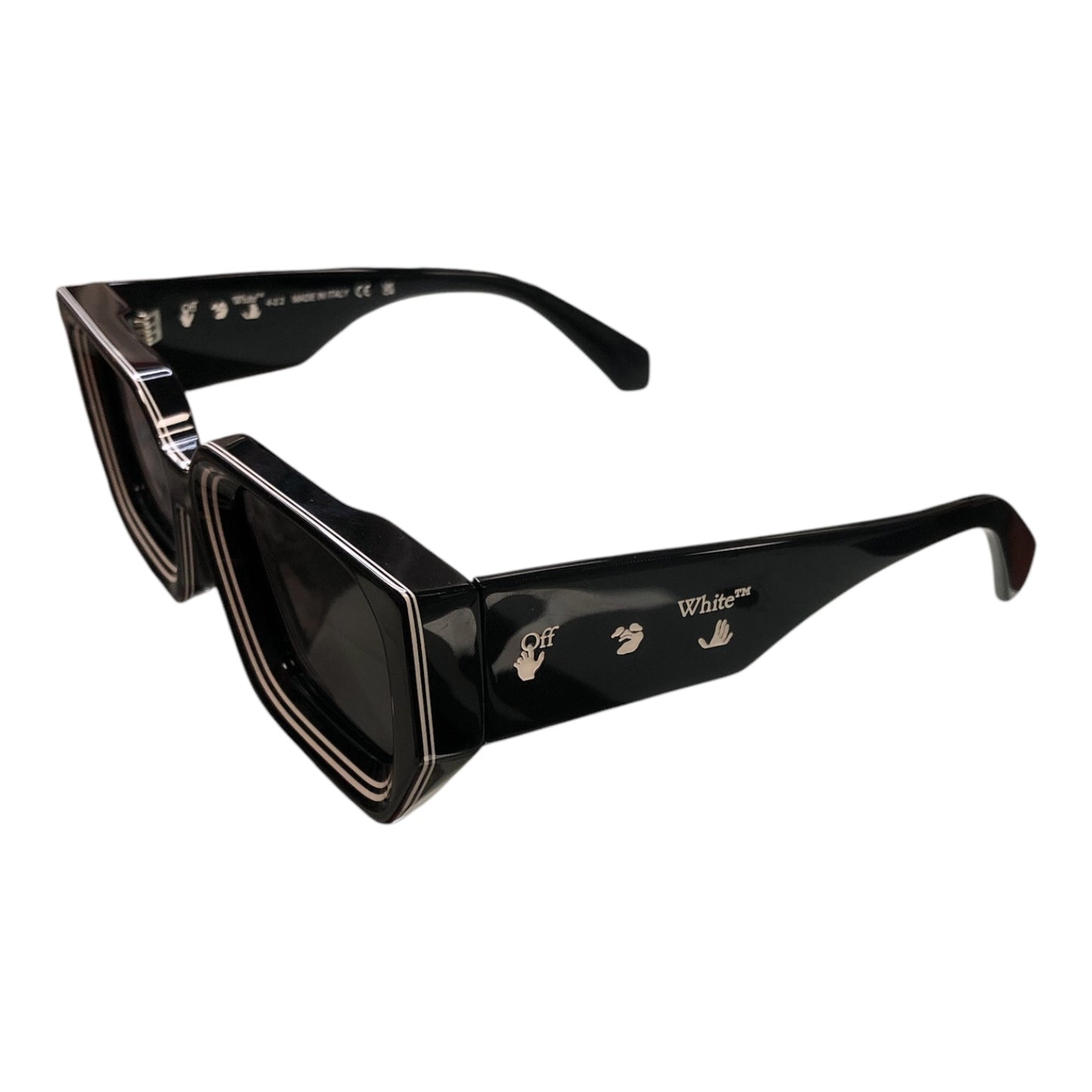 OFF-WHITE Francisco Sunglasses Black Dark Grey - Moda Consignment
