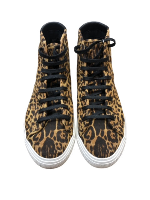 SAINT-LAURENT PARIS brown malibu printed high top sneaker