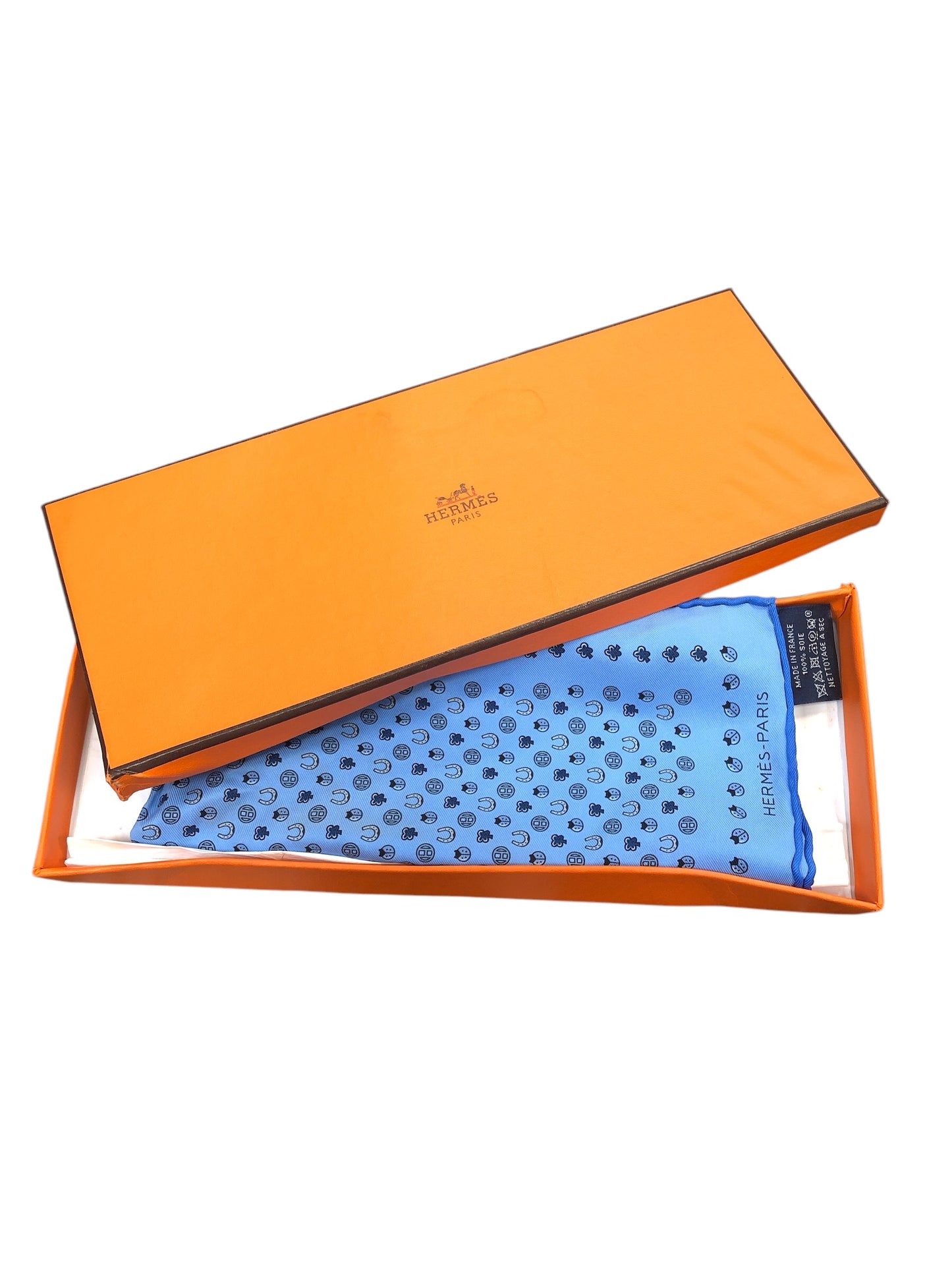 HERMES Silk Blue Scarf