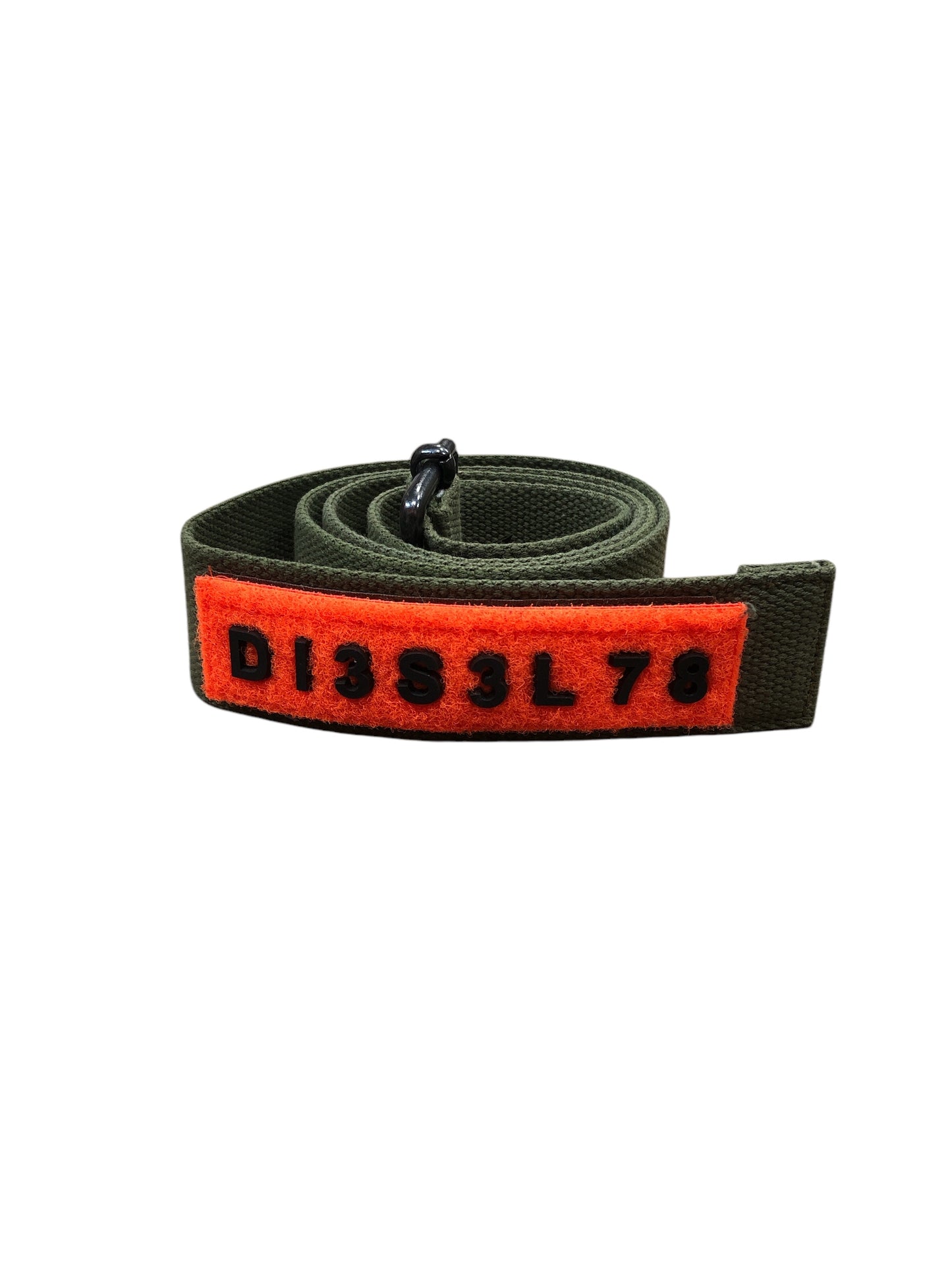 DIESEL DI3S3L78 Orange Logo Green Belt - Moda Consignment