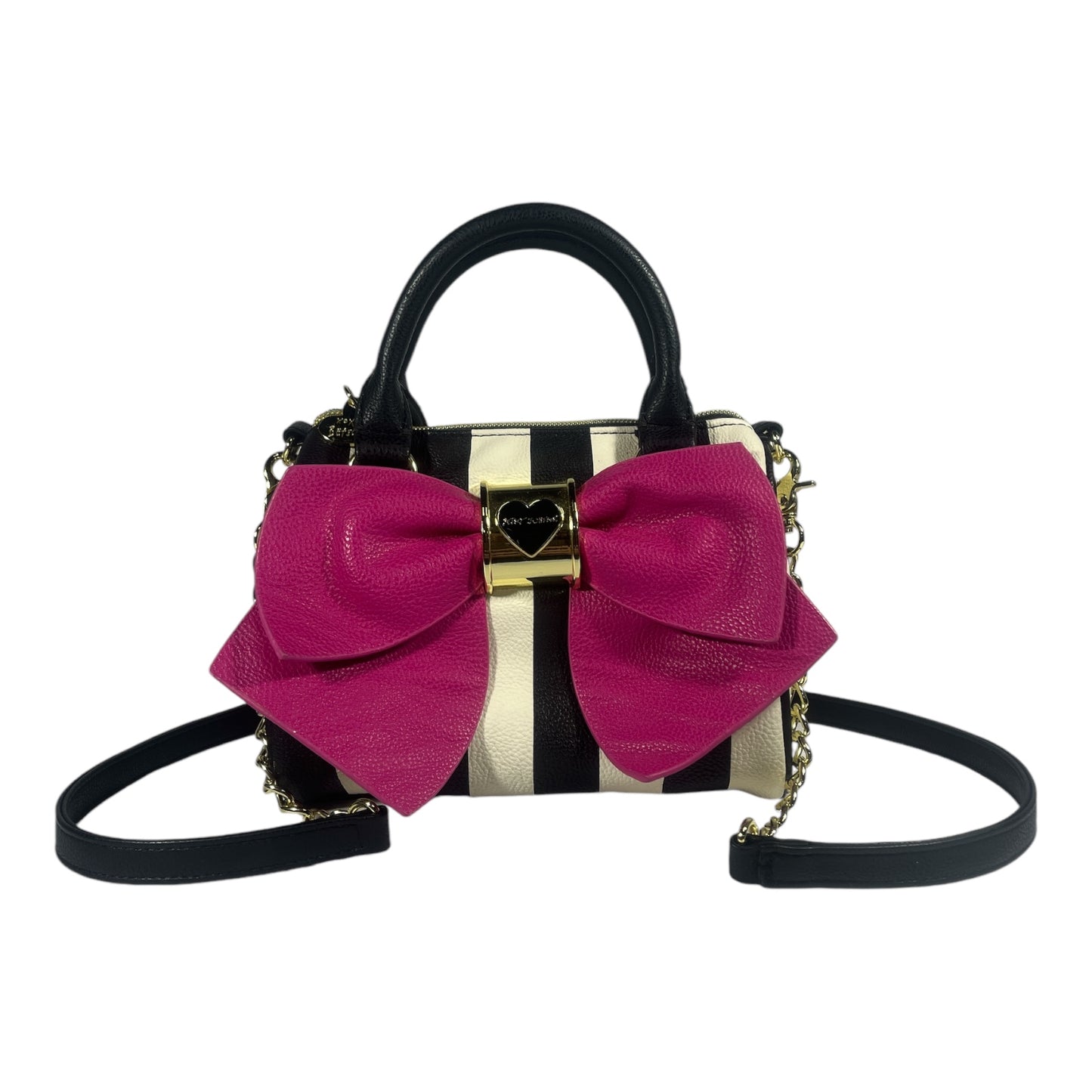 BETSY JOHNSON Pink Bow Handbag with detachable crossbody strap - Moda Consignment