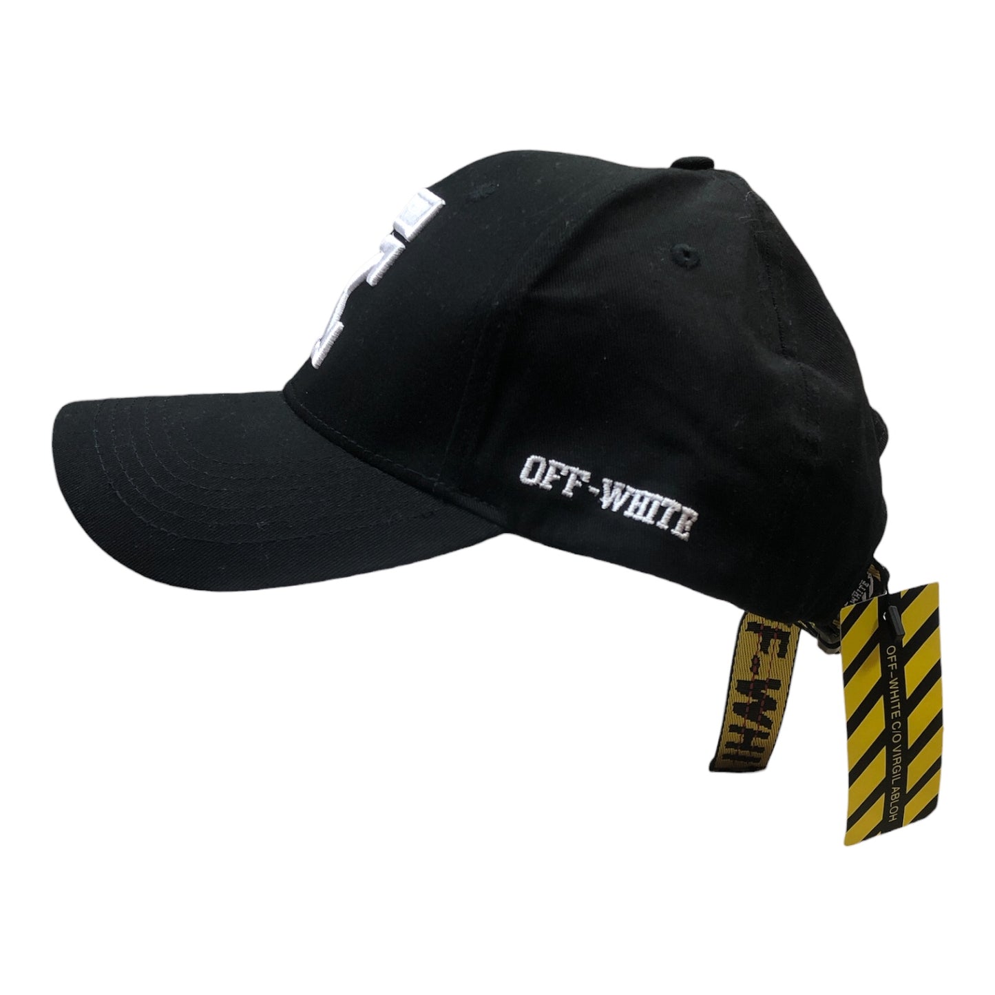 OFF-WHITE Black Hat With Yellow Strap - Moda Consignment