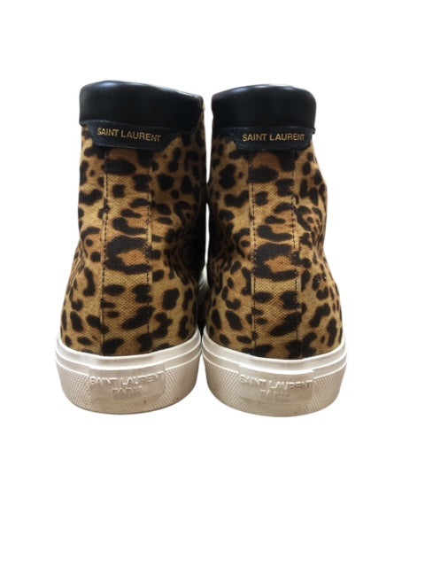 SAINT-LAURENT PARIS brown malibu printed high top sneaker