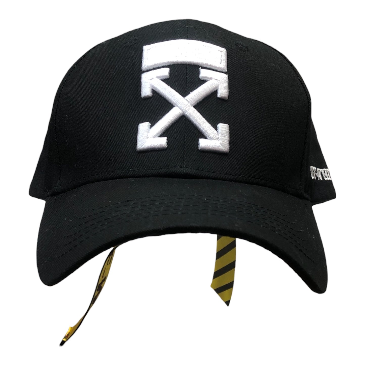 OFF-WHITE Black Hat With Yellow Strap - Moda Consignment