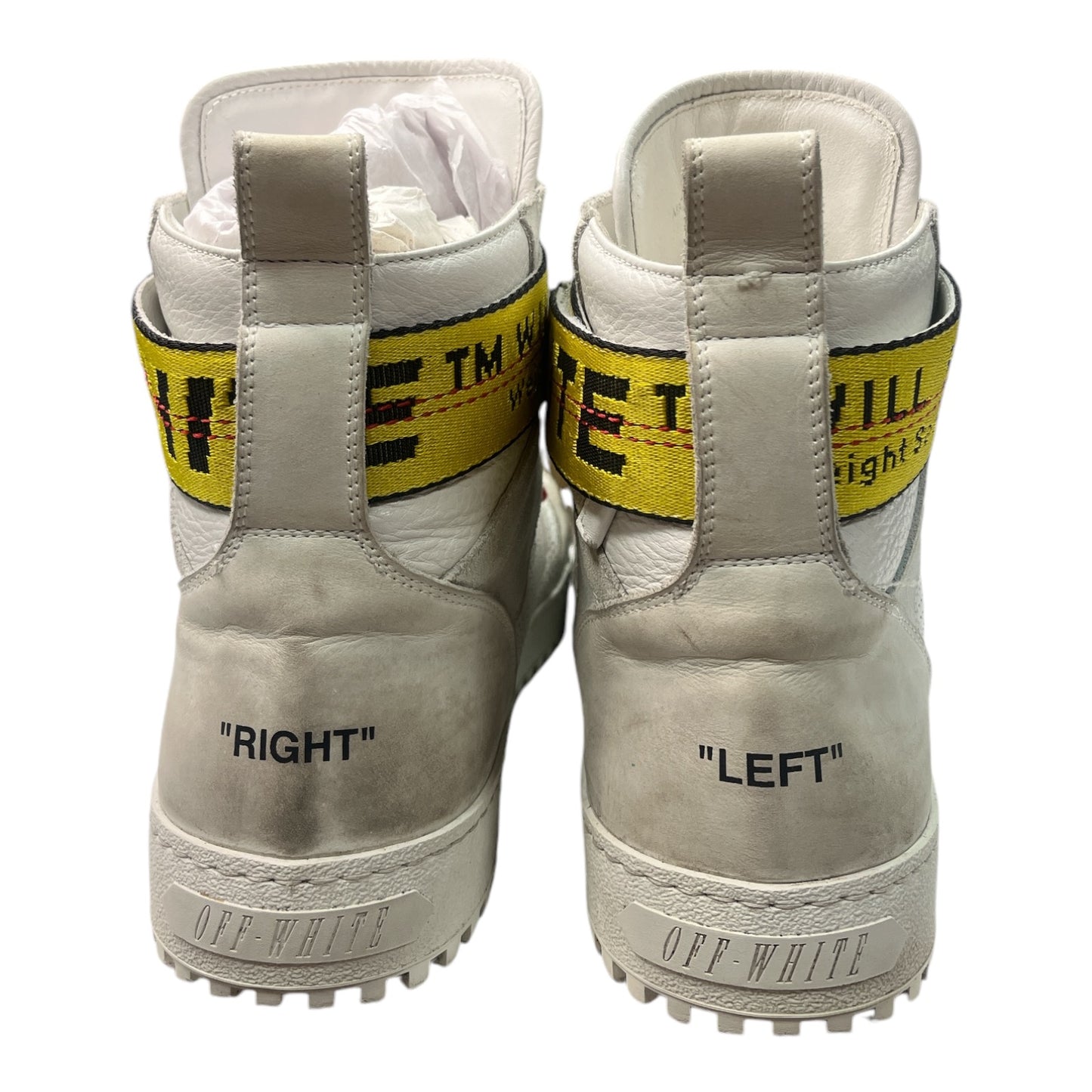 OFF-WHITE drilled High 'Industrial Belt' in White leather