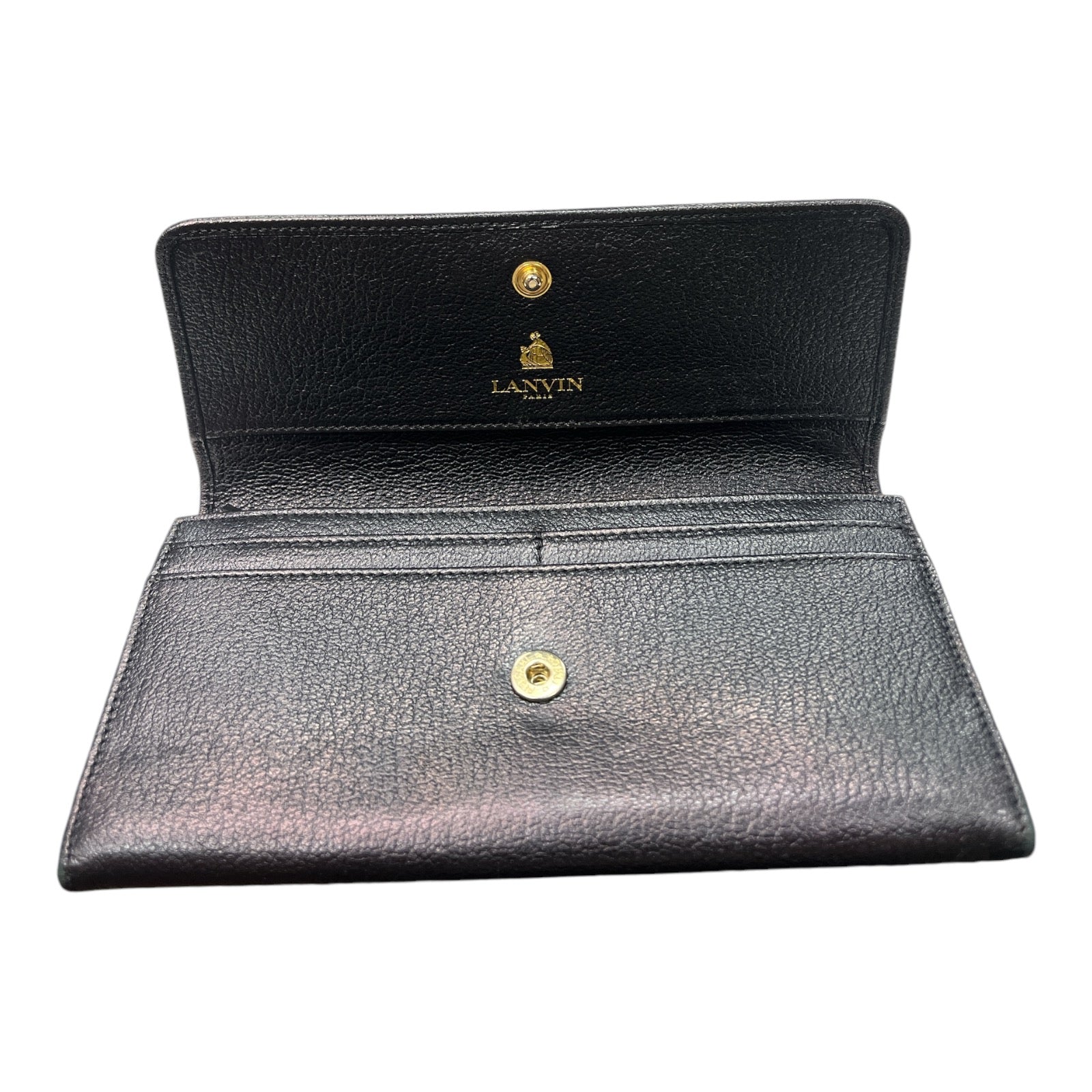 LANVIN Leather Flap Wallet - Moda Consignment