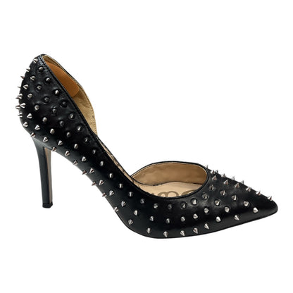 SAM EDELMAN Hadlee Pointed-Toe Studded Suede Pumps - Moda Consignment