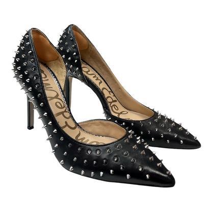 SAM EDELMAN Hadlee Pointed-Toe Studded Suede Pumps - Moda Consignment