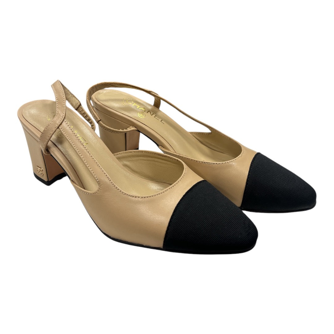 CHANEL Leather Slingback Pumps - Moda Consignment