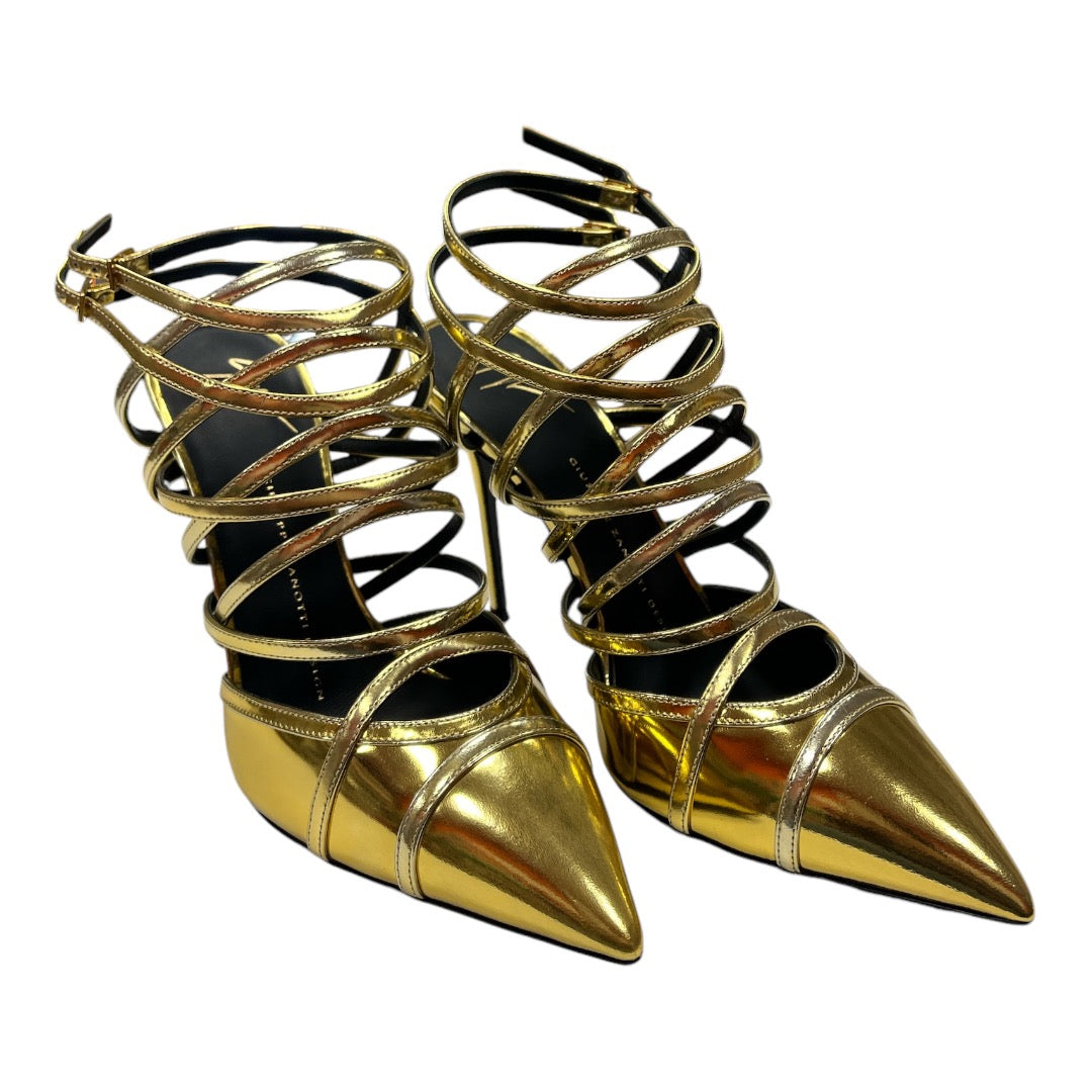 GIUSEPPE ZANOTTI Gold Strap Heels - Moda Consignment