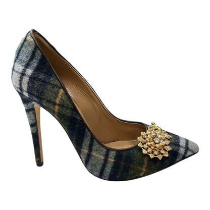 DSquared2 Navy & Multi Plaid & Brooch Pump - Moda Consignment