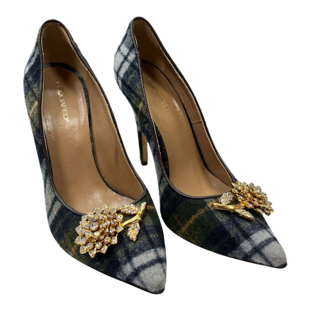 DSquared2 Navy & Multi Plaid & Brooch Pump - Moda Consignment