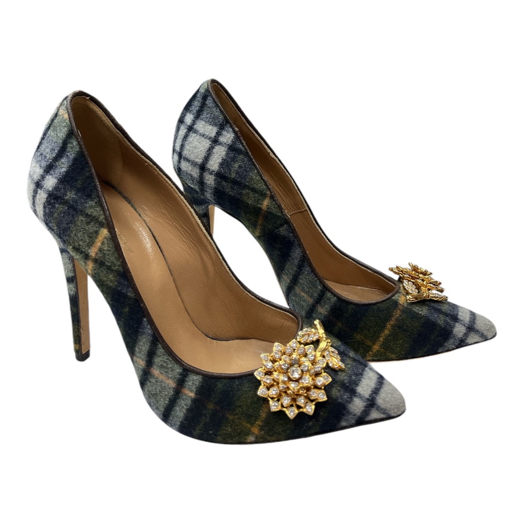 DSquared2 Navy & Multi Plaid & Brooch Pump - Moda Consignment