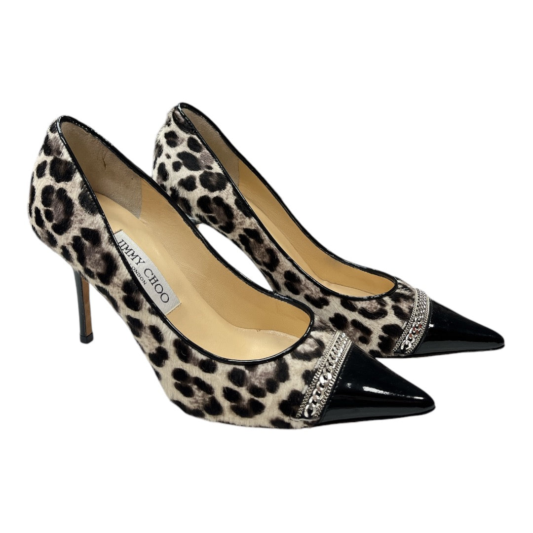 JIMMY CHOO Black & Brown Chain Pump - Moda Consignment