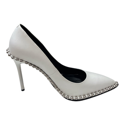 ALEXANDER WANG White Rie Studded Heels - Moda Consignment