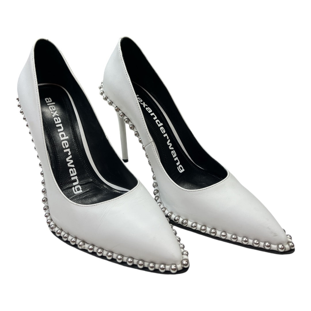 ALEXANDER WANG White Rie Studded Heels - Moda Consignment