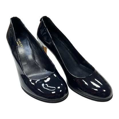 GUCCI navy patent leather pump - Moda Consignment